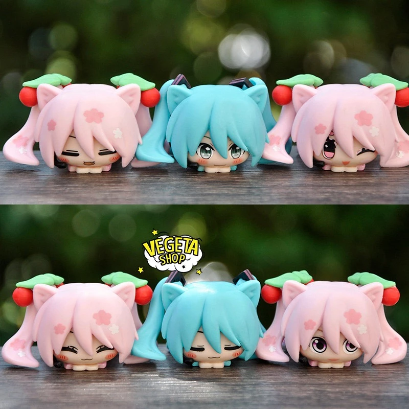 Mô hình Hatsune Miku - Mô hình Vocaloid Thần tượng âm nhạc ảo - Nhân vật Miku Hatsune cosplay mèo - 6,5cm