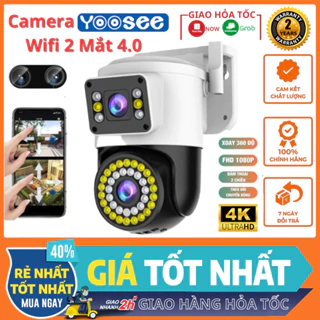 Camera Yoosee Wifi 2 Mắt giám sát Ngoài Trời Không Dây Ip66 Thông Minh chống nước an toàn AI - 4K siêu nét - BH 2 NĂM