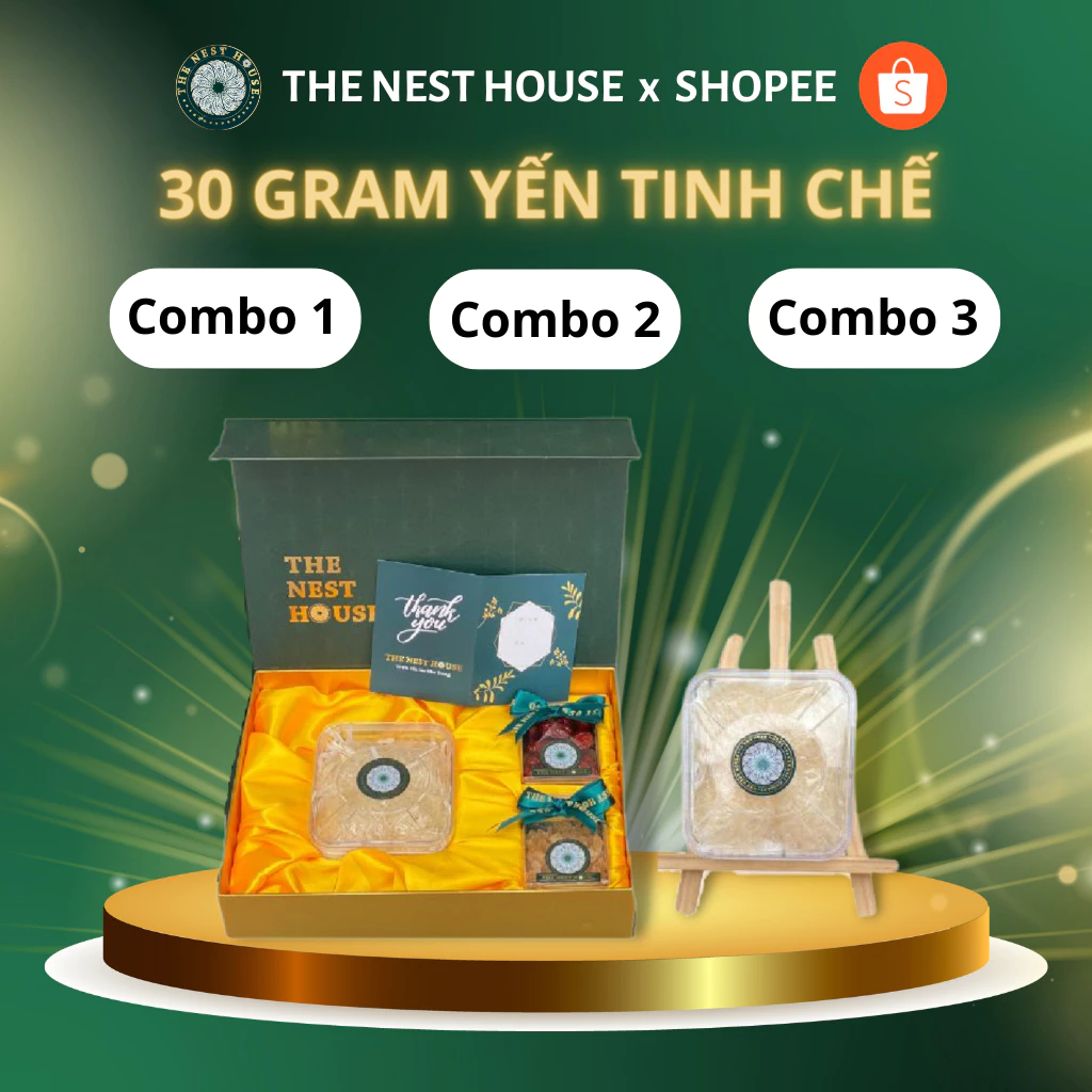 30G Tổ Yến Sào Tinh Chế Sợi Cao Cấp Nguyên Chất Với 3 Lựa Chọn