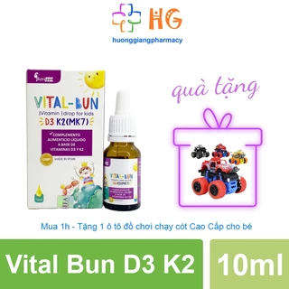Vital Bun D3 K2 Vitamin D3 cho trẻ sơ sinh Vitalbun D3K2 Giúp tăng cường hấp thu Canxi Tăng chiều cao Lọ 10ml
