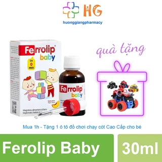 Siro sắt cho bé Ferrolip baby Bổ sung sắt cho cơ thể hỗ trợ tạo hồng cầu giúp giảm nguy cơ thiếu máu do thiếu sắt Lọ 30m