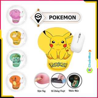 Lót Chuột Máy Tính Mouse Pad Pokemon Cute Có ĐỆM TAY SILICON cực êm đỡ mỏi tay ( Kê Chuột Dễ Thương Sỉ Giá Rẻ chuanmua )