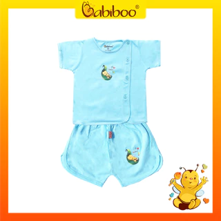 Bộ sơ sinh 100% cotton màu ngắn bác sĩ Babiiboo - BBC19