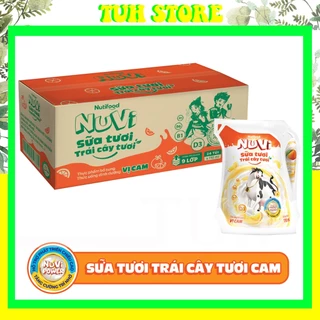 Thùng 24 Túi Sữa Trái Cây Vị Cam Nuvi 110ml Dạng Túi Giúp Bé Phát Triển Trí Não, Chiều Cao Cho Bé-TUH