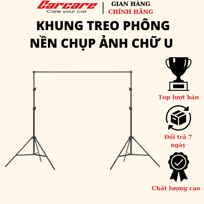 Khung treo phông nền chụp ảnh chữ U size to rộng, khung chụp ảnh, quay video lookbook, livestream (tặng 4 kẹp, túi đựng)