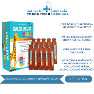 CALCI USVIP GOLD VIPSPHARMA - Bổ Sung Canxi, Vitamin D3 , Tăng Hấp Thu Canxi, Phát Triển Chiều Cao, Giảm Còi Xương