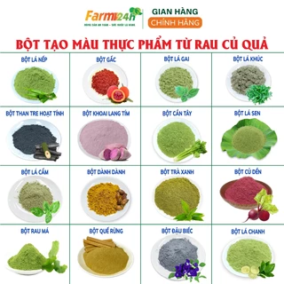 50 loại bột tạo màu thực phẩm hữu cơ rau củ quả lá nếp/lá dứa/gấc/dành dành/củ dền/trà xanh/ bí đỏ/ bồ ngót/ khoai lang