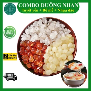 Combo chè dưỡng nhan Tuyết yến, Bồ mễ, Nhựa đào mỗi túi 50 100 200 g - Cung cấp Collagen dưỡng da đẹp da