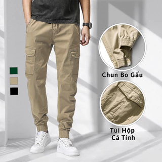 Quần Jogger Kaki Túi Hộp Nam Cao Cấp VICENZO Vải Cotton Dày Dặn, Jogger Kaki Túi Hộp Nam