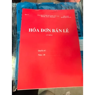 Combo 10 quyển hoá đơn bán lẻ A4 1 liên, 2 liên, 3 liên