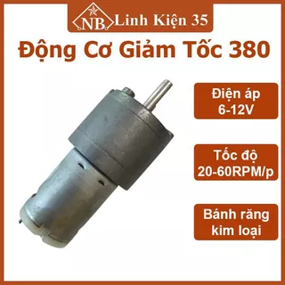 Động cơ giảm tốc 380 bánh răng kim loại điện áp 6-12V tốc độ  20-60RPM phút