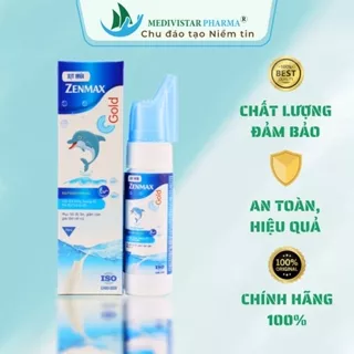 Xịt Mũi Zenmax Gold MEDIVISTAR PHARMA Chiết Xuất Từ Muối Biển Sâu Giúp Sát Khuẩn Mũi Họng, Ngăn Ngừa Cảm Cúm Chai 75ml