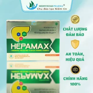 Bổ Gan Hepamax MEDIVISTAR PHARMA Giúp Thanh Nhiệt, Giải Độc Gan Dành Cho Người Gầy Yếu, Chán Ăn, Vàng Da Hộp 60 Viên