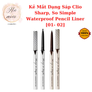 Kẻ Mắt Dạng Sáp Clio Sharp, So Simple Waterproof Pencil Liner [01- 02]