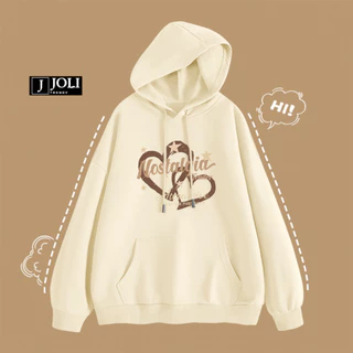 Áo Hoodie Nostalgia Nam Nữ By JOLI Unisex Chất Nỉ Lót Bông Mũ 2 Lớp Form Rộng