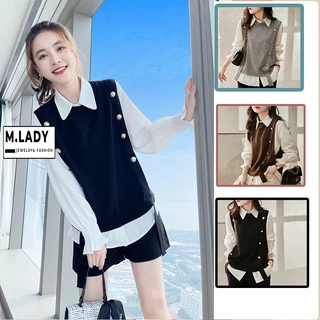 [ Taobao 2023] Áo gile len nữ cúc sườn cổ tròn phong cách Hàn Quốc, chất cực đẹp phong cách trẻ trung năng động