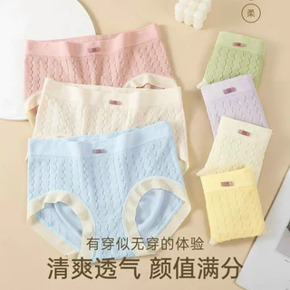 set 10 quần lót nữ quần cotton dệt kim nhăn gạo co dãn 4 chiều dành cho người dưới 65kg