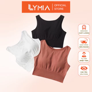 Áo bra croptop ba lỗ cotton có mút ngực LYMIA BR05