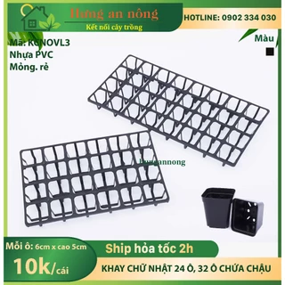 KCNOVL3 - Sét 5 khay chữ nhật 24/32 Ô dùng chứa chậu ươm trồng sen đá xương rồng cây giống ( lưu ý khay mỏng )