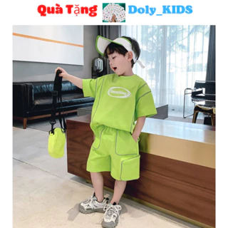 Bộ cộc tay cho bé trai size đại DOLY KIDS, Đồ bộ quần áo thể thao bé trai chất cotton cao cấp cho bé 27-39kg