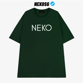 Áo thun xanh rêu tay lỡ form rộng NEKO unisex Neko.sg ATL306