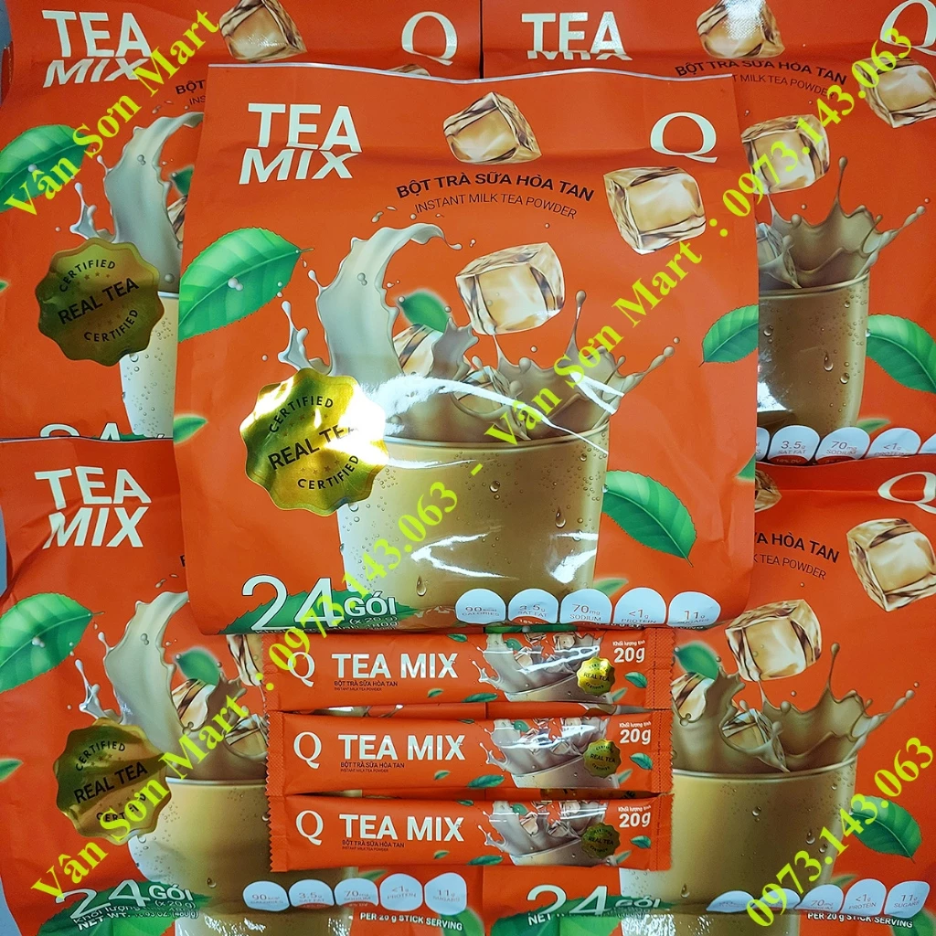 10 bịch Trà sữa Tea mix Trần Quang 480g (24 gói dài x 20g)