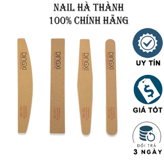 Dũa mỹ DINGXI dũa móng tay siêu bền da bò nâu vàng độ nhám 100/180, dũa móng tay Dingxxi