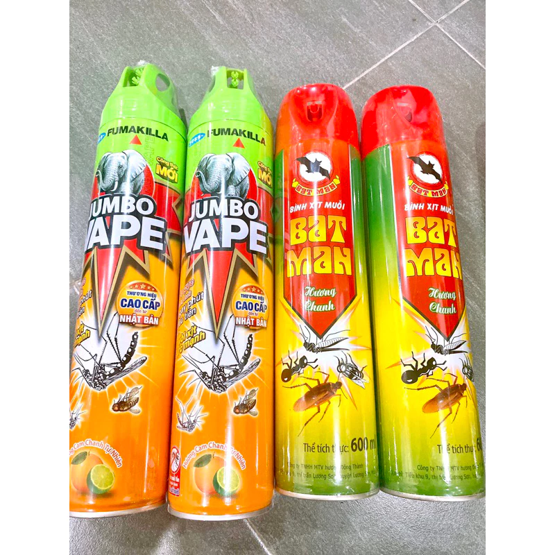 BÌNH XỊT MUỖI VÀ CÔN TRÙNG JUMBO VAPE ,KIẾN,DÁN.MÙI HƯƠNG CHANH,CHAI TO 600ml