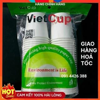 [HỎA TỐC] Cốc giấy Vietcup 180ml 6oz gói 50 chiếc cốc giấy dùng 1 lần HÀNG CHÍNH HÃNG