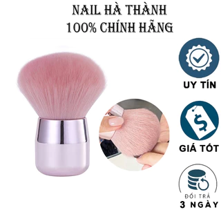 Chổi phủi bụi nail cán ngắn lông mềm hồng cao cấp, dụng cụ làm nail Jeliva Chính Hãng