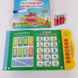 [Tặng pin] Đồ chơi sách nói điện tử song ngữ Anh - Việt cho bé