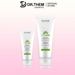 Sữa Rửa Mặt BABÉ Stop Akn Purifying Cleansing gel 100ml-200ml Cho Da Dầu Mụn- Dr Thêm