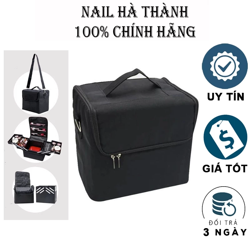 Cốp vải nhiều tầng túi đựng đồ trang điểm, phun săm làm nail tiện lợi, màu sắc đa dạng