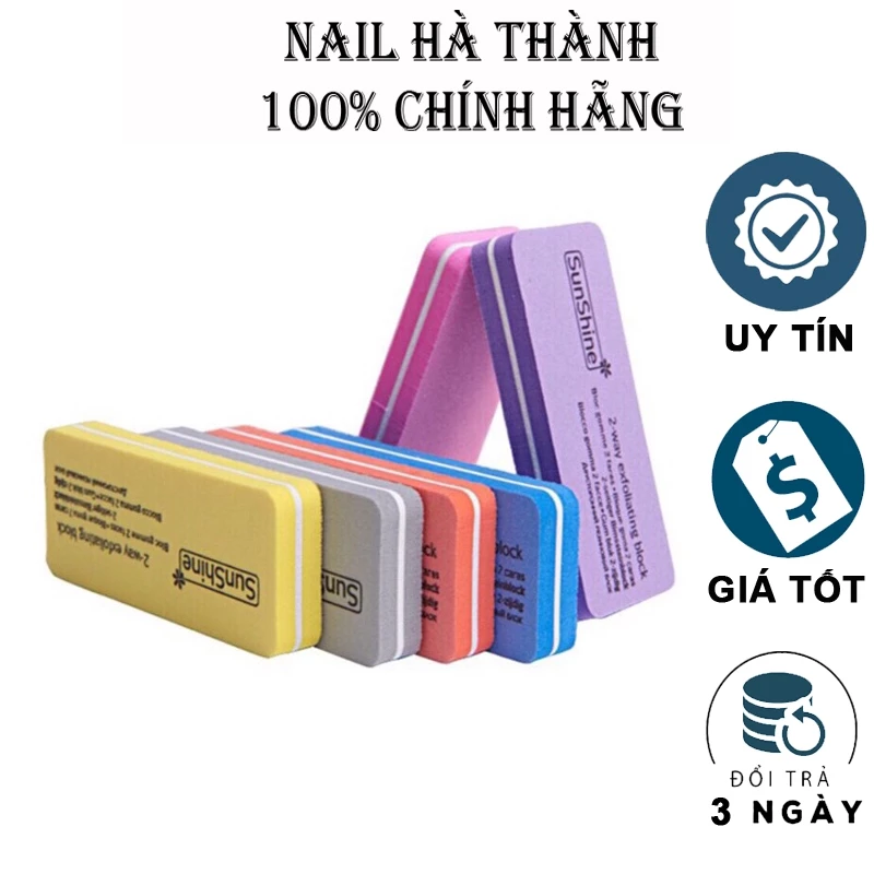 Phao vuông dũa mịn móng tay Sunshine, phào mịn chà móng, đồ làm nail chính hãng