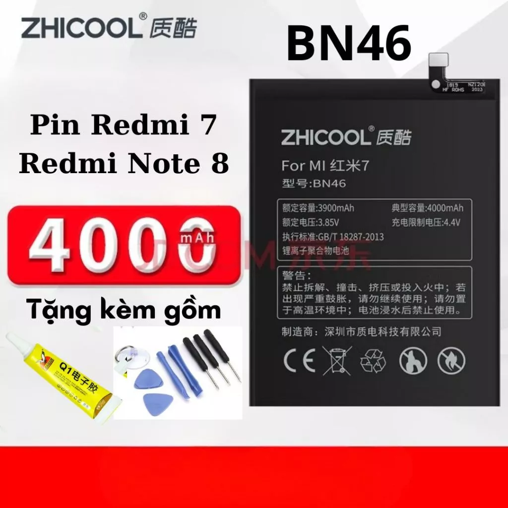 Pin Redmi Note 8  mã pin BN46. Bảo hành 6 tháng