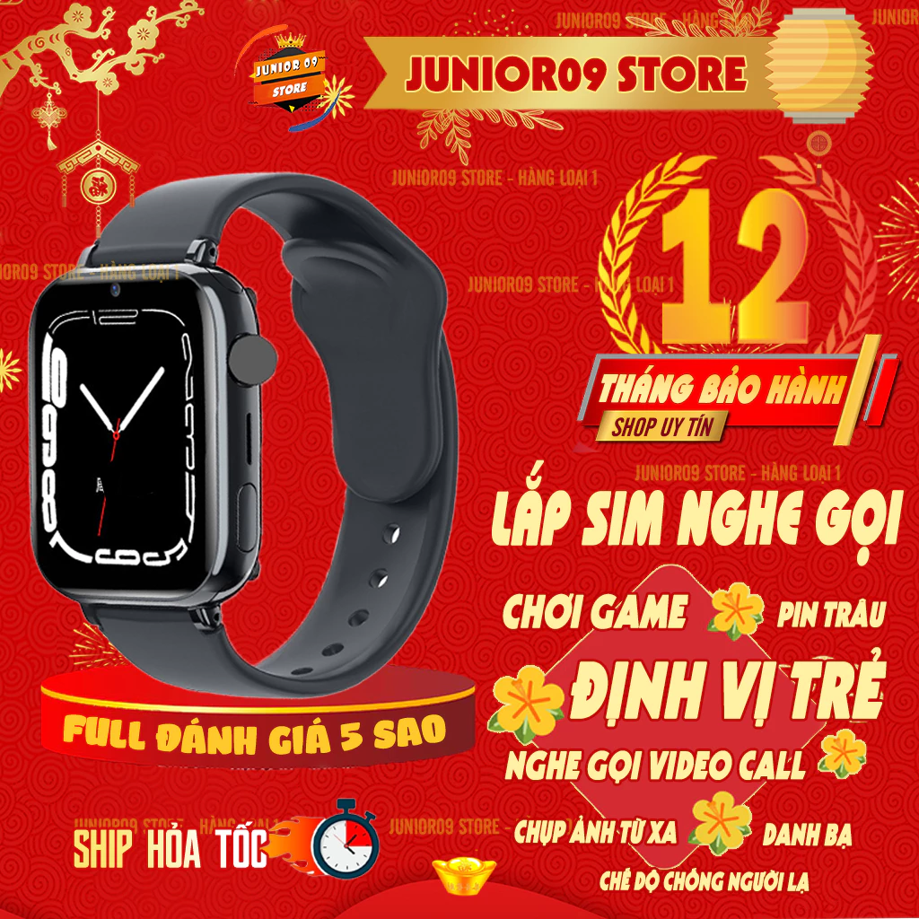 [ ĐỊNH VỊ GPS ] Đồng hồ thông minh Trẻ em JUNIOR09 WATCH KID LUXURY | Lắp sim Nghe gọi độc lập | Video Call | SOS