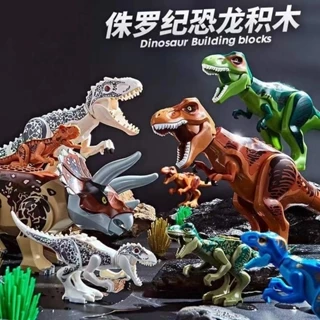Đồ chơi lắp ráp logo thế giới khủng long cỡ lớn xếp mô hình kèm nhân vật mini nhỏ đi kèm dinosaur world