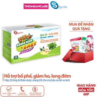 Siro bổ phế Sano Mom Baby Sanofia, giúp bổ phế, giảm ho an toàn cho mẹ bầu và trẻ sơ sinh - Hộp 20 ống Thomsoncare