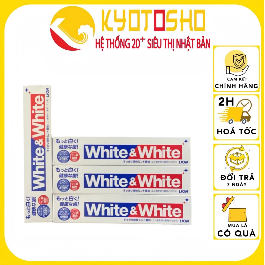 Combo 3 Kem Đánh Răng WHITE  WHITE LION 150g - Nhật Bản