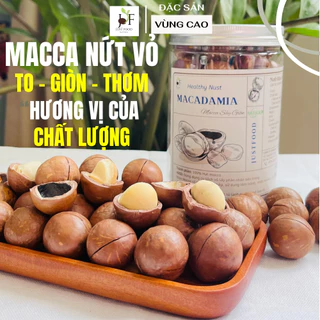 Hạt macca nứt vỏ Just Food hạt mắc ca Tây Nguyên đã rang sấy phù hợp cho bà bầu, người ăn kiêng