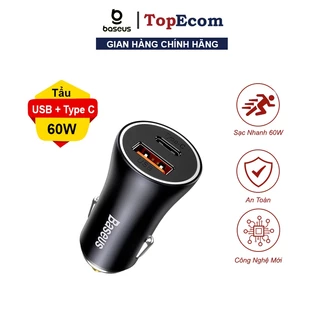 Tẩu Sạc Ô Tô Baseus Golden Contactor Max Dual Fast Charger Car Charger 60W - Toplink