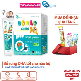 Thạch bổ não Sano IQ Sanofia - Bổ sung DHA tốt cho não và thị lực từ quả việt quất, quả óc chó - Hộp 20 gói Thomsoncare