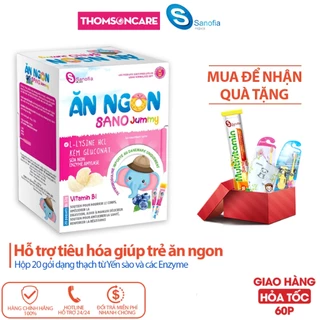 Thạch ăn ngon cho trẻ Sano Jummy Sanofia - Tăng cường tiêu hóa, giúp trẻ ăn ngủ ngon từ Yến sào - Hộp 20 gói Thomsoncare