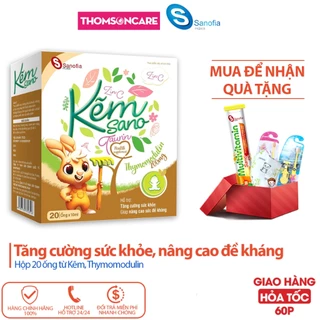 Siro tăng đề kháng cho bé Kẽm Sano Zinc - Giúp bé nâng cao sức khỏe, kích thích ăn ngon từ Thymomodulin - Hộp 20 ống