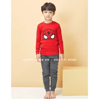 [HÀNG NHẬP] Đồ bộ quần áo cotton dài tay Người Nhện Đỏ cho bé trai từ 8-29kg Happy Kids S07