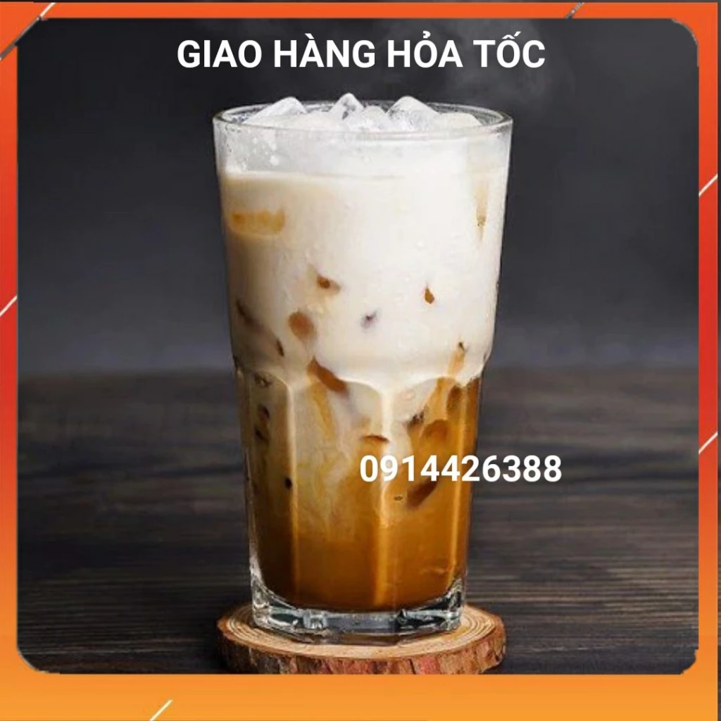 Cốc thủy tinh trà chanh trà đào cafe bạc xỉu UG407 Bộ 6 cái 300ml