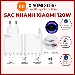 Sạc Xiaomi 120W,  Xiaomi 11T Pro, 12,13, Mi10 Ultral, Black Shark, Laptop, Tặng Thêm 1 Cáp Sạc 120W Khi Mua Cả Bộ BH 6Th