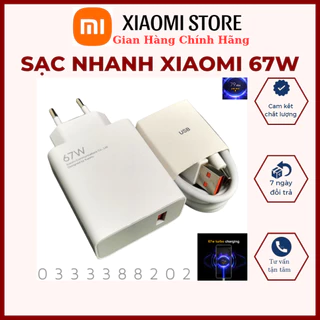 Sạc Xiaomi 67W, Sạc Nhanh Xiaomi 67W, Bộ Sạc Nhanh Xiaomi 67W Chính Hãng,Sạc Xiaomi 67W Bóc Máy, Bảo Hành 6T