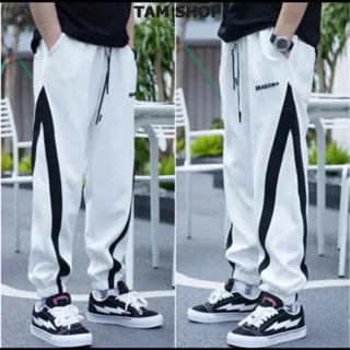 Quần Jogger Nam Nữ Unisex Thể Thao Form Rộng - Quần Ống Rộng - Chất Nỉ Umi DRAGON Phối Sọc Bo Gấu - TâmShop