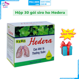 Polikid | Siro ho Hedera [Hộp 30 gói] - Thảo dược lá thường xuân, bổ phế, giảm ho, dịu họng, loãng đờm cho bé